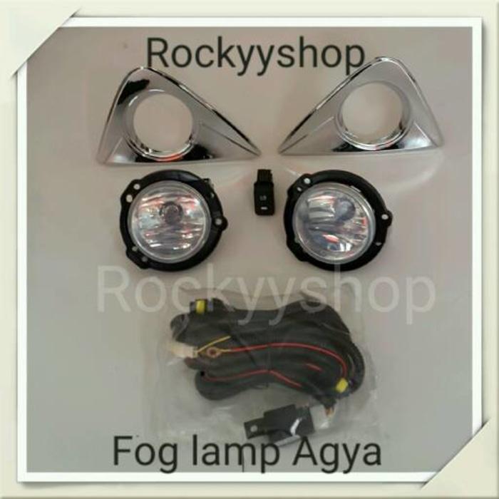 Fog Lamp Agya Komplit .Kabel Dan List Crome