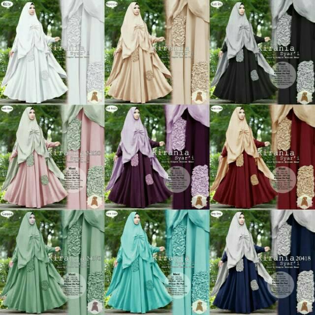 KIRANIA SYARI GAMIS Busui resleting LD.120 P.147 LB.300 + BERGO no pad bhn maxmara spandex. Fit XXXL (PUTIH)