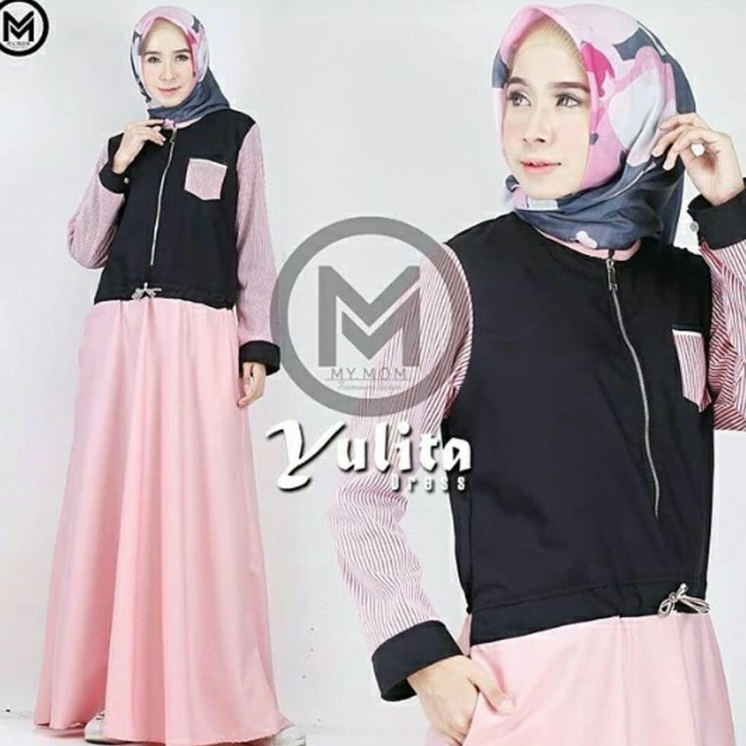 baju dress gamis simpel Yulita maxi