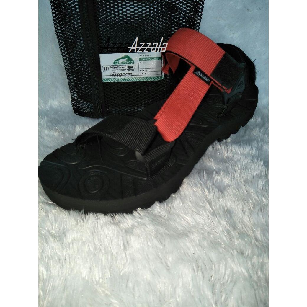 Azzalea Jaya Shop-Sandal Outdoor ELGON Gunung Pria Dan Wanita ST Hitam Merah