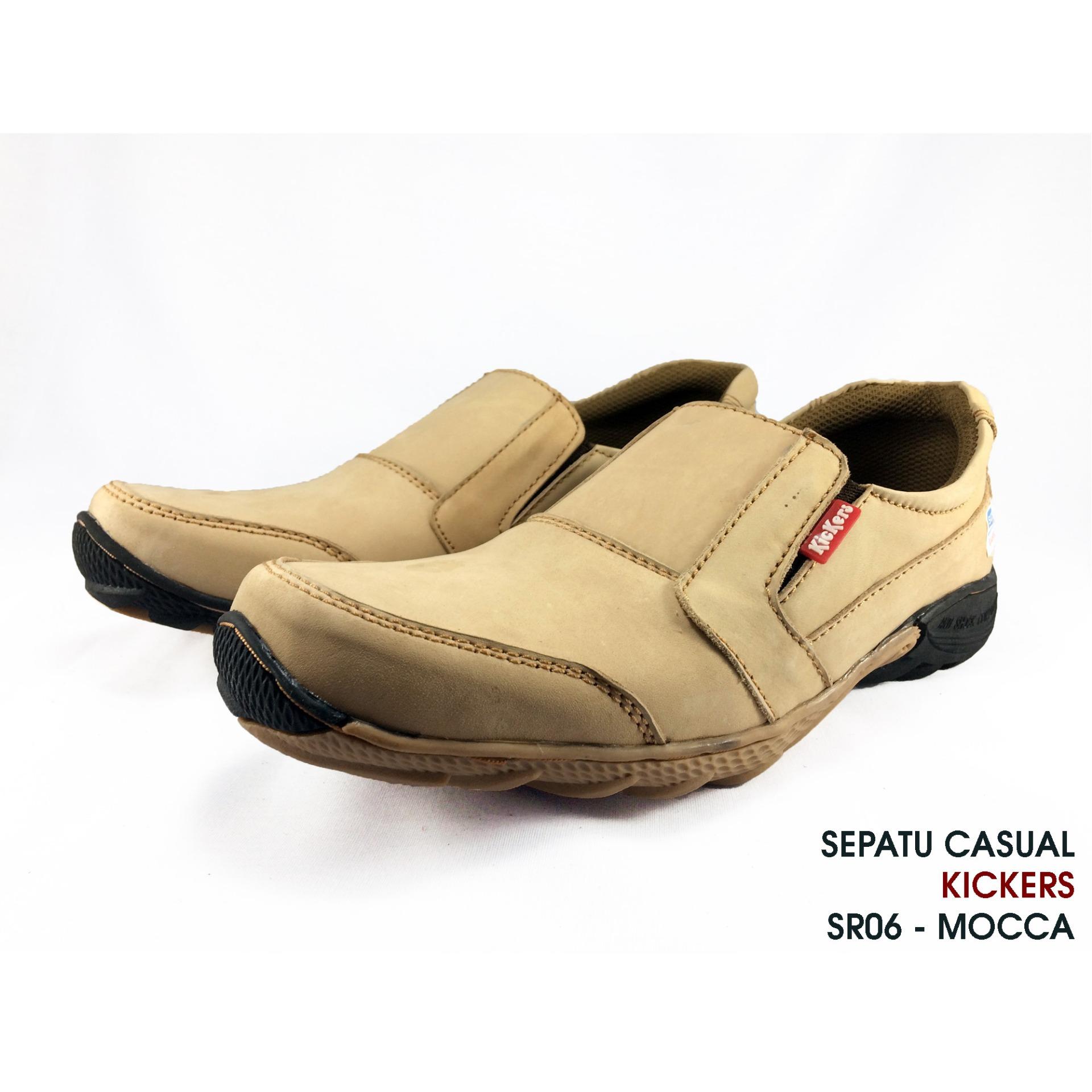 SEPATU KICKERS PRIA CASUAL SANTAI KULIT ASLI MURAH SR06