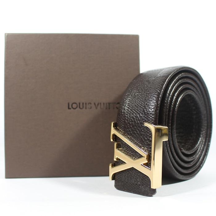 GESPER IKAT PINGGANG KULIT PRIA | LOUIS VUITTON LV 21 GOLD BROWN