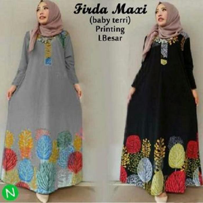 BajuReady 14249 S32 BAJU MUSLIM WANITA MAXI MAXY DRESS LENGAN PANJANG SYARI GAMIS FASHION BUSANA MUSLIMAH PESTA KEKINIAN WARNA ABU HITAM MURAH TERMURAH BAHAN BABYTERRY