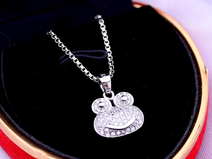 Kalung Perak EMAS PUTIH ASLI Import KOREA - WG 242 (Garansi 6 Bulan)