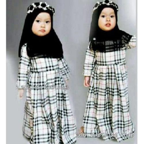 TOKO KIRANA SURABAYA BAJU GAMIS ANAK MAXI BURBERRY CREAM