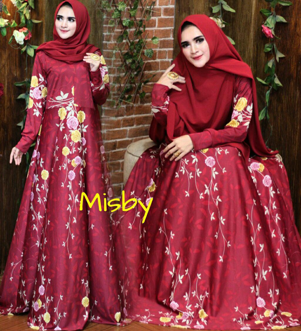 Nurulcollection Baju wanita muslim Dress gaun Gamis syari murah/Gamis motif/Gamis busui/Gamis klok empat meter/Gamis terbaru