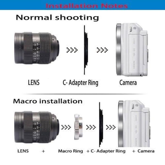 SALE - Lensa mirrorless Fujian 35mm f1.6 CCTV Lens w/ Hood sony xiaomi nikon1 Original