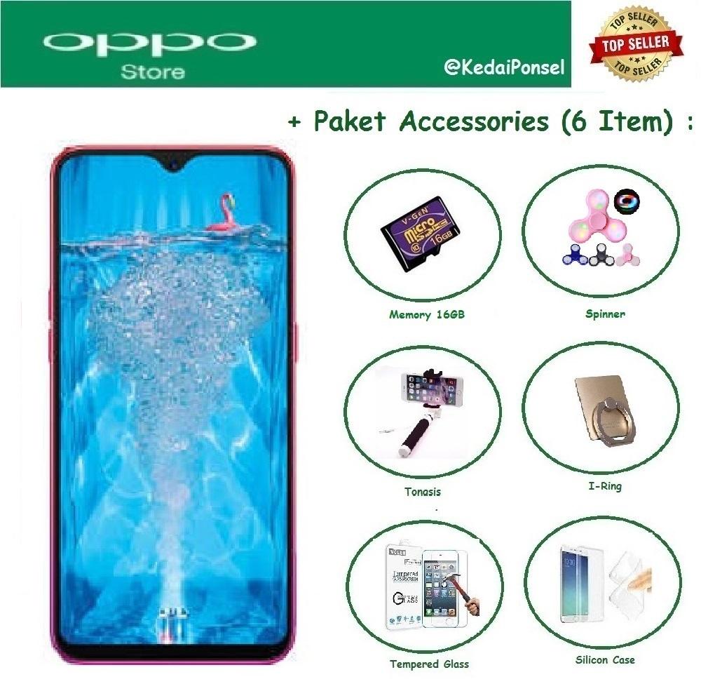 OPPO F9 [4/64GB] + New 6 Item Accessories 