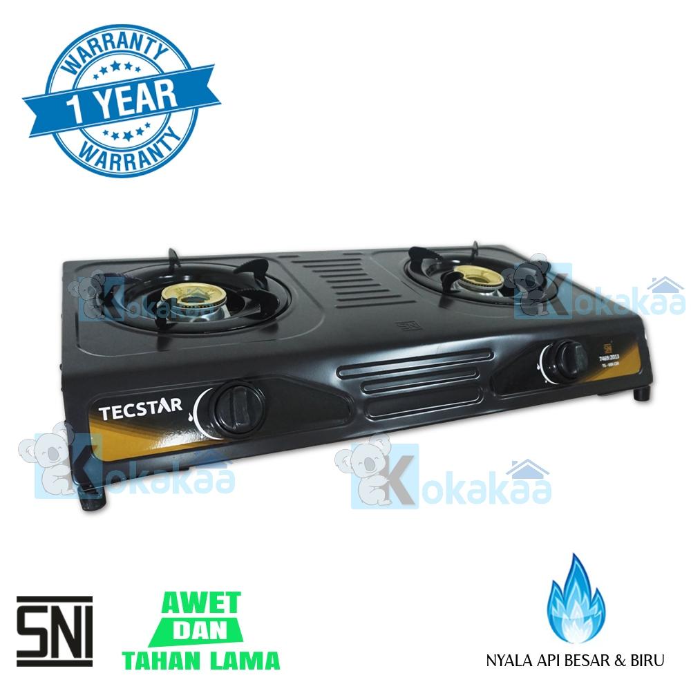 TecStar Kompor Gas Teflon Otomatis Stove 2 Tungku TG-688 CST - Hitam