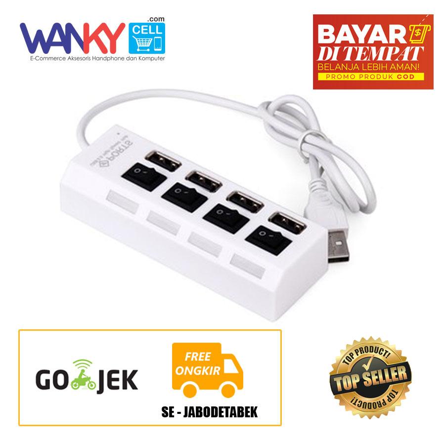 Audi USB HUB 4 Port Universal On Off LED All Device Keyboard/Mouse/Flashdisk/Modem - Putih