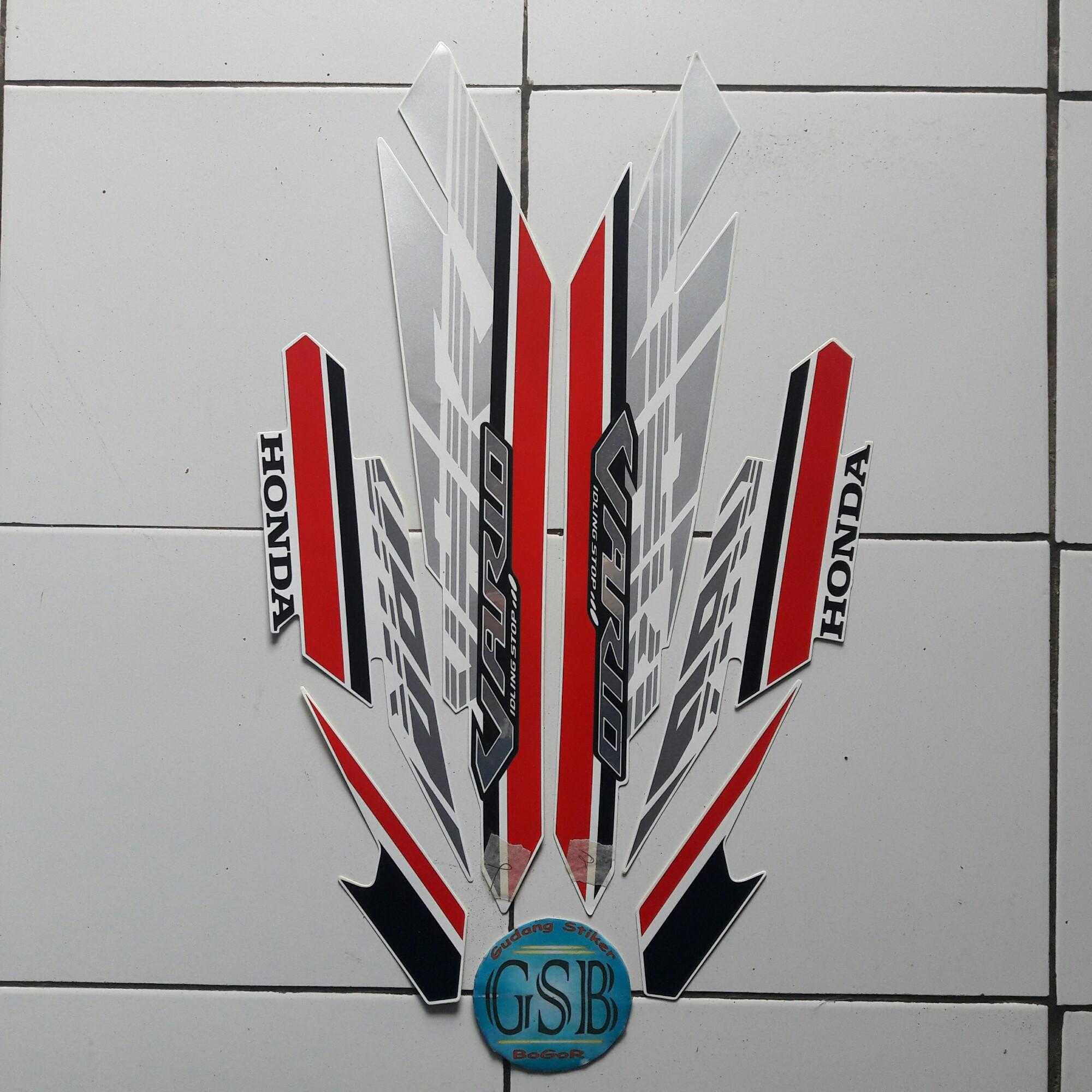 Stiker Striping Motor honda vario 125 iss 2017 putih