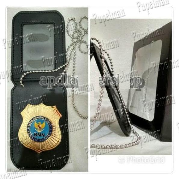 Dompet Name Tag Id Card Holder kalung lencana KTA BNN BIN Kulit Polisi Satpam Police Petugas Keamanan Army Tentara Dompet Pria Wanita