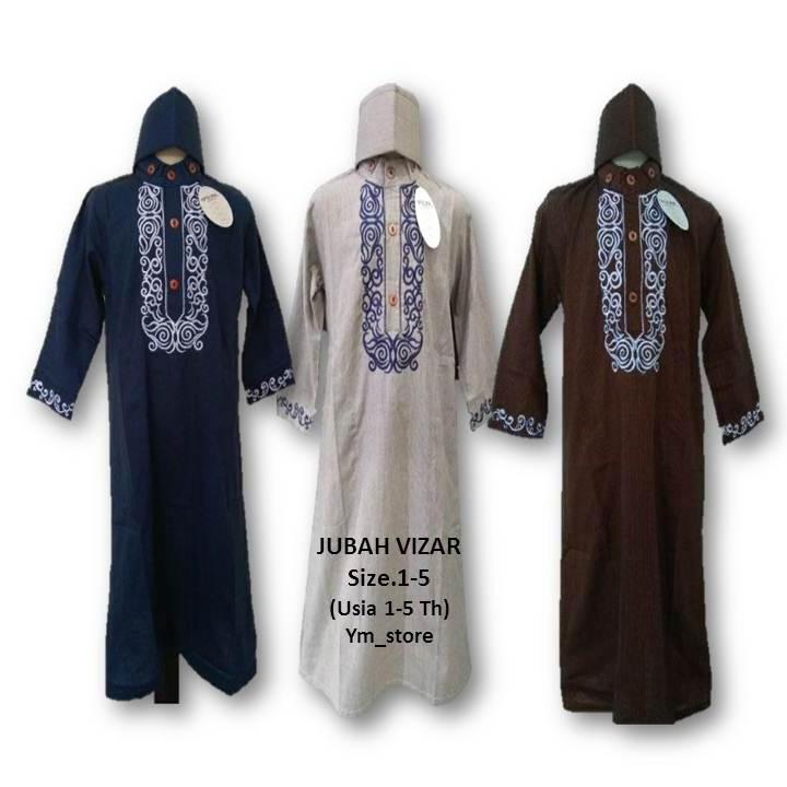Setelan Baju Muslim Koko Anak Laki-Laki Plus Peci/ Jubah Anak Laki-Laki Plus Peci Size 1-4 - ym_store Best Seller