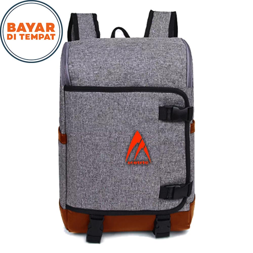 Tas Pria Tas Wanita Tas Ransel Pria Tas Ransel Wanita Tas Laptop Tas Punggung Tas Notebook Tas Korea Tas Ransel Korea Metric 2018-18 Tas Oudtoor Tas Travel Tas Kerja Tas Kuliah Produk Original - Grey