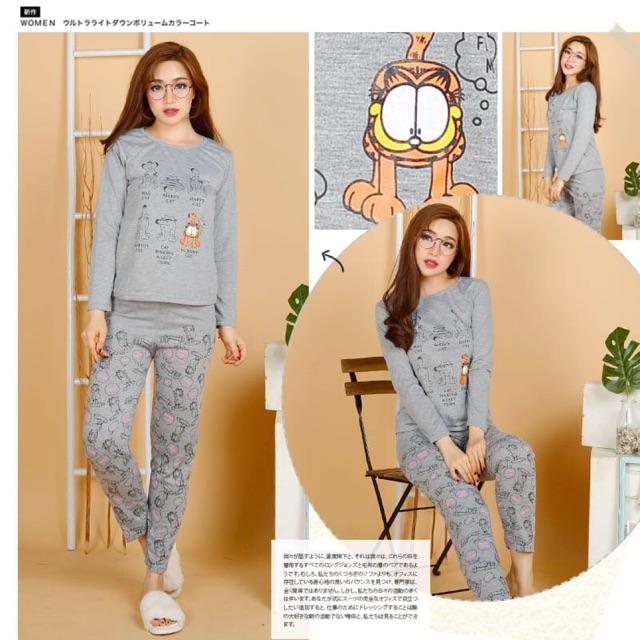 DAMAI FASHION JAKARTA - baju setelan piyama GARFIELDD GREY - konveksi baju termurah tanah abang