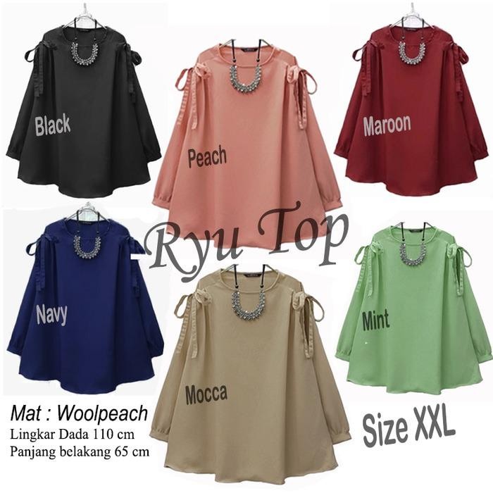Baju Atasan Ryu Top Blouse Tunik Baju Muslim Blus Muslim