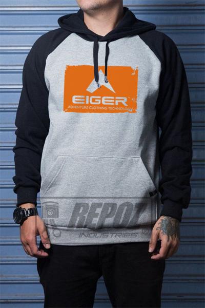 jaket sweater hoodie eiger adventure black grey