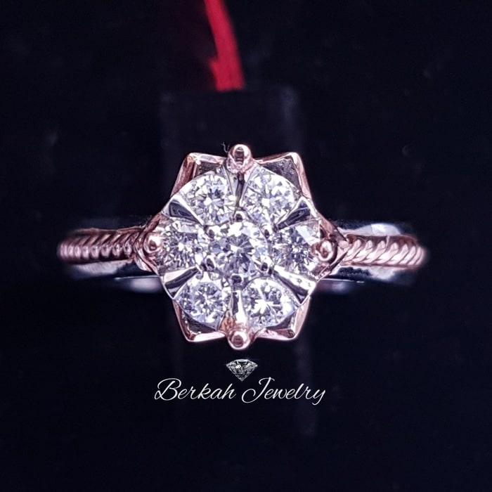 Cincin EMAS BERLIAN Eropa 0,38 Carat ASLI NATURAL DIAMOND Kawin Nikah