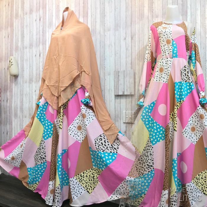 Adzra Gamis Murah syar'i /busana muslim wanita - Zahira Dress - Pink