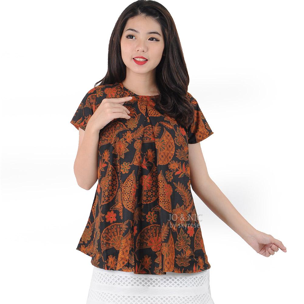JO & NIC Farah Babydoll Blouse Batik Wanita - 3 Ukuran