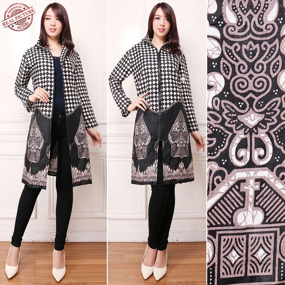 Glow Fashion Blazer 2in1 batik dress maxi pendek atasan blouse short tunik kemeja wanita jumbo mini dress Aulia M - XL