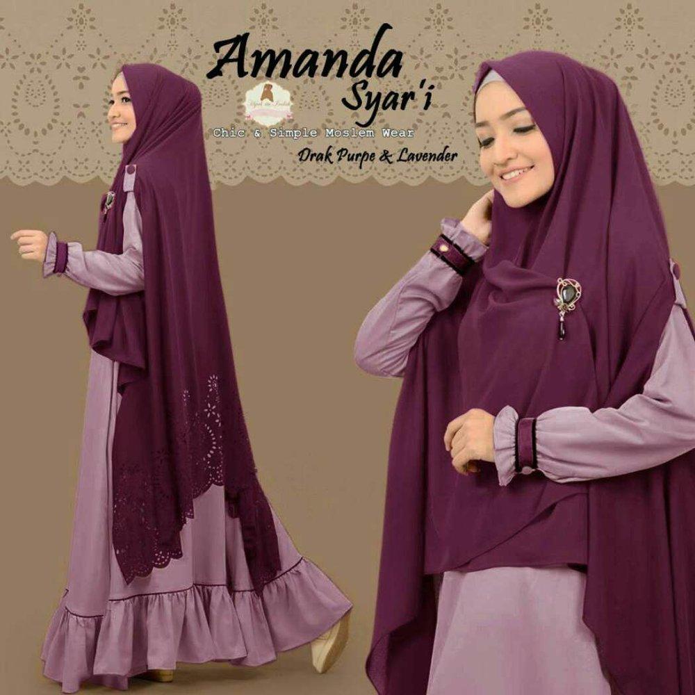 Manda Gamis Syari Maxi M to XXXL bergo pad lasercut di lapak anayanda shop anayandashop
