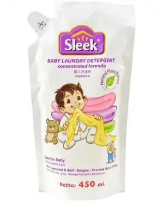 Sleek Baby Laundry Deterjen Refill 450ML / Detergent Baju Bayi untuk Mesin Cuci