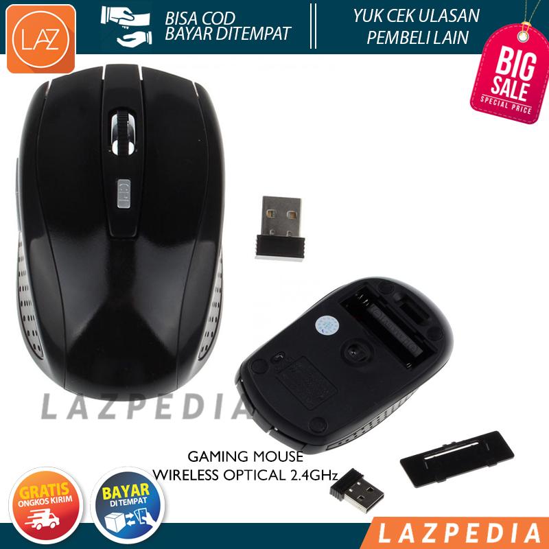 Laz COD - Gaming Mouse Wireless Optical 2.4GHz Mouse Gaming Ini Menggunakan Sensor Optic 1600 DPI / Hitam - Lazpedia A468