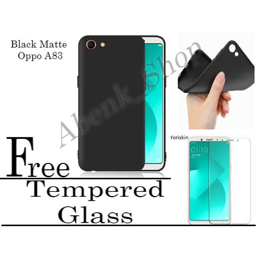 Case Slim Black Matte For Oppo A83 Hitam Doof Free Tempered Glass Spirit_Store