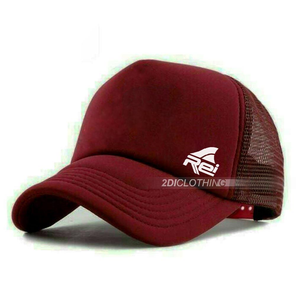 Topi distro trucker rei maroon casual premium quality.jpg
