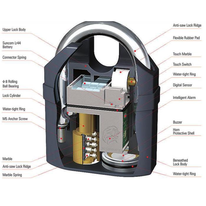 Gembok Alarm Motor Suara Anti Maling / Lock 2 Mode Sirene Alarm | ( gembok alarm motor anti maling koper sepeda pagar cakram kinbar kode tas mobil clock rumah sensor gerak pintu digital remote lock bht ) |