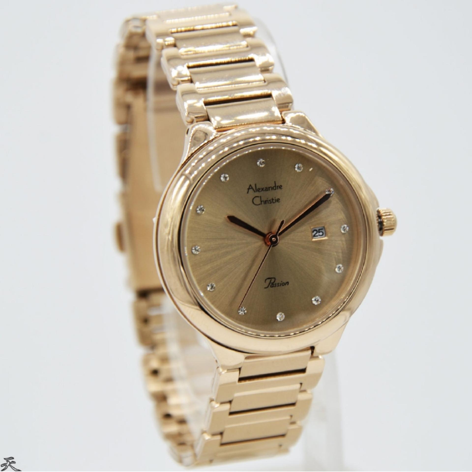 Alexandre Christie 2657L Jam Tangan Wanita Stainless Steel Light Rose Gold