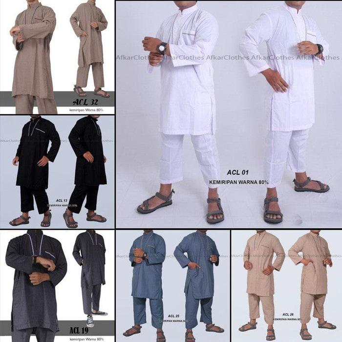 Jubah Arab Gamis Pakistan Gamis Pria Muslim Banyak Warna - Putih, XL