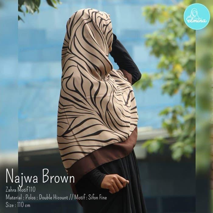 Hijab / Jilbab / Khimar Elmina Zahra Motif - Najwa - 110 cm A4119