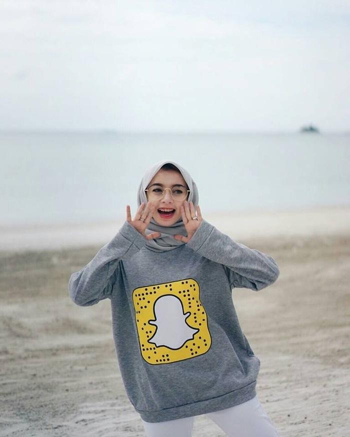 Jaket Wanita SNAPCHAT ABU Premium