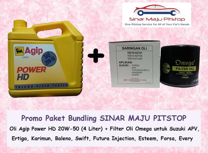 PAKET BUNDLING AGIP POWER HD & FILTER OLI SUZUKI APV ERTIGA KARIMUN / AKSESORIS MOTOR / MOBIL / VARIASI / BERKUALITAS / OTO-A3872