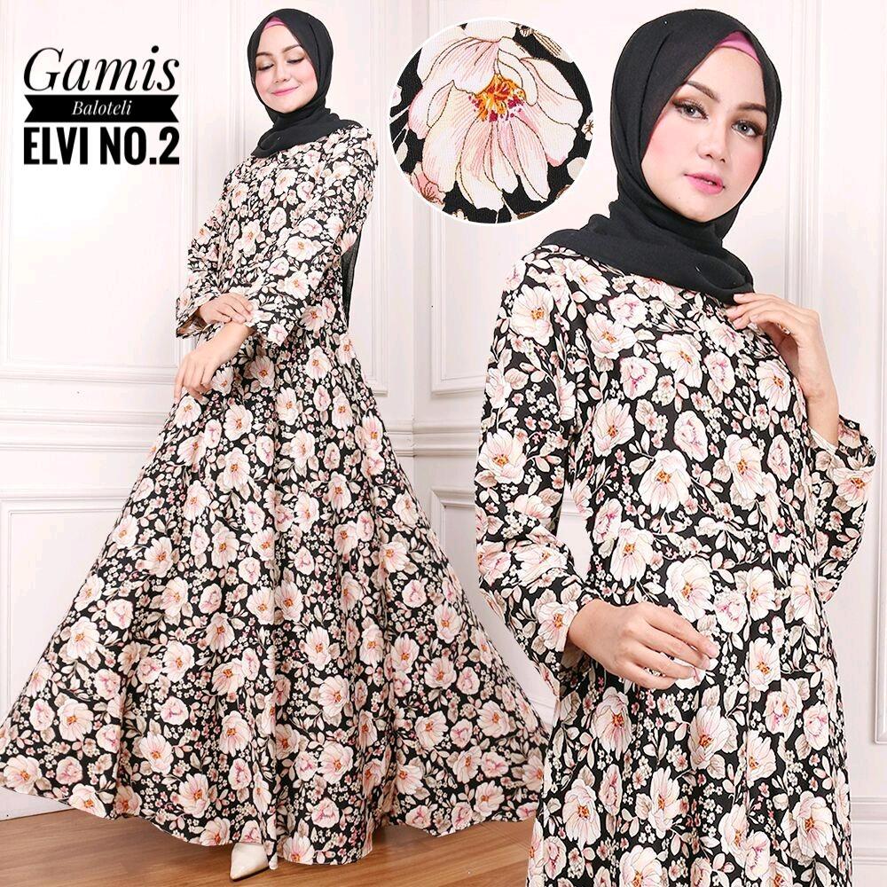 Gamis Baloteli Motif Bunga 4W No Pasmina di lapak Toko Kembar Tanah Abang rinymangiwa