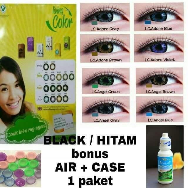 Softlens Mata Black - Hitam SNI Bonus Cairan Softlen