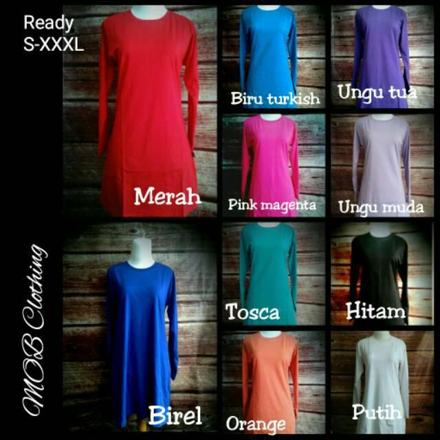Kaos Polos Muslimah Size XL Hijabers bisa untuk Olahraga atau harian (Orange)