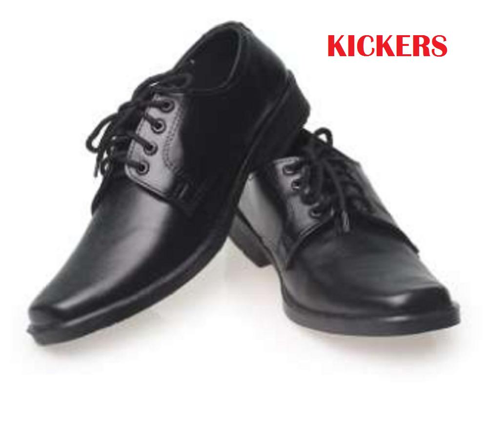 Sepatu Kickers Pantofel Pria Untuk Formal Kerja Resmi Sekolah Model Bertali Bahan Kulit Sapi Asli 100%