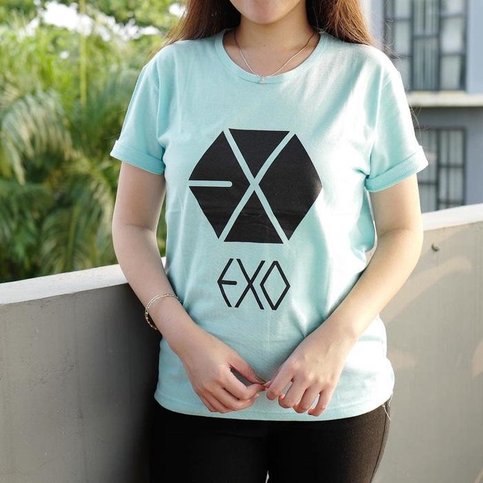 BAJU KAOS EXO TUMBLR TEE UNTUK CEWE T-SHIRT COTTON