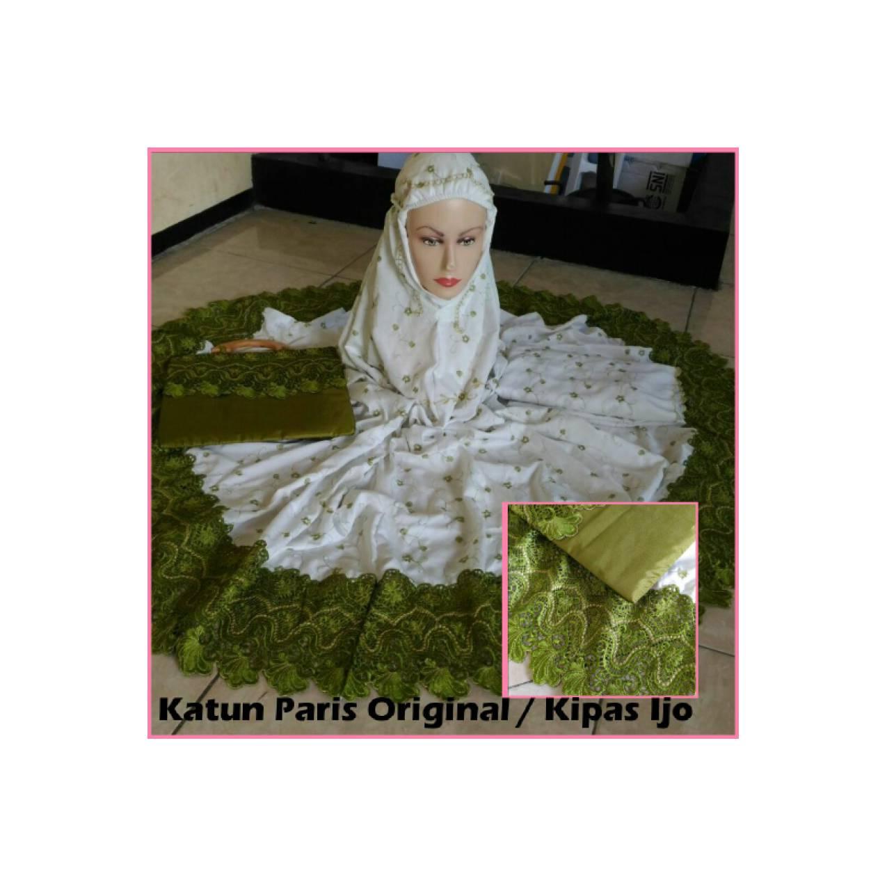 Mukena Bordir Tasik Mukena Cantik Katun Paris Original Kipas Ijo