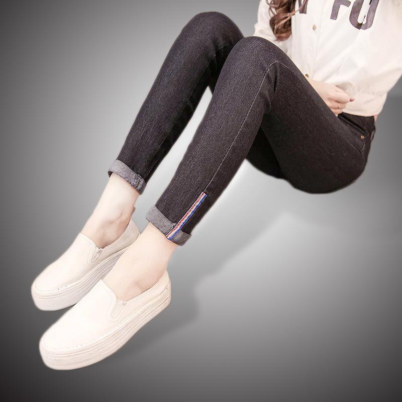 Jeans Korea Modis Gaya Hitam Sembilan Celana Wanita Biru (Corak Warna Biru (831))