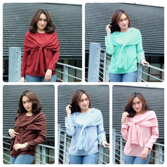 Baju Atasan Wanita Ribona Blouse Tunik Blus Muslim / baju / baju wanita / baju atasan wanita / baju motif / baju murah / baju keren / baju lucu / baju berkualitas
