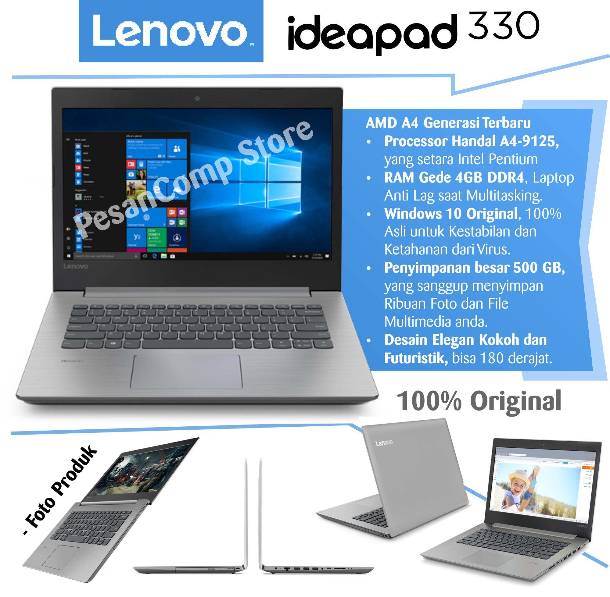 Jual Laptop Terbaru & Termurah Lenovo IdeaPad 330 14AST AMD A4 9125 Windows 10 RAM 4GB DDR4 500GB