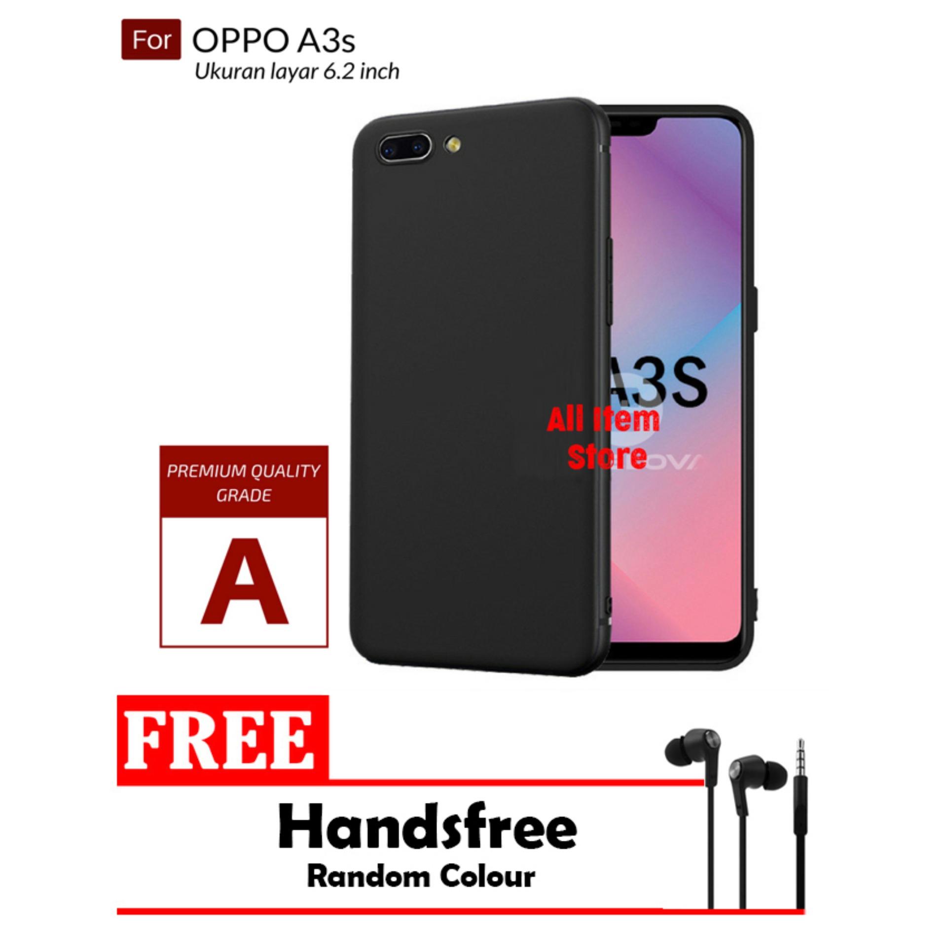 Case Slim Black Oppo A3S Dual Camera Baby Skin Softcase Ultra Thin Jelly Silikon Babyskin - Hitam + Free Handsfree