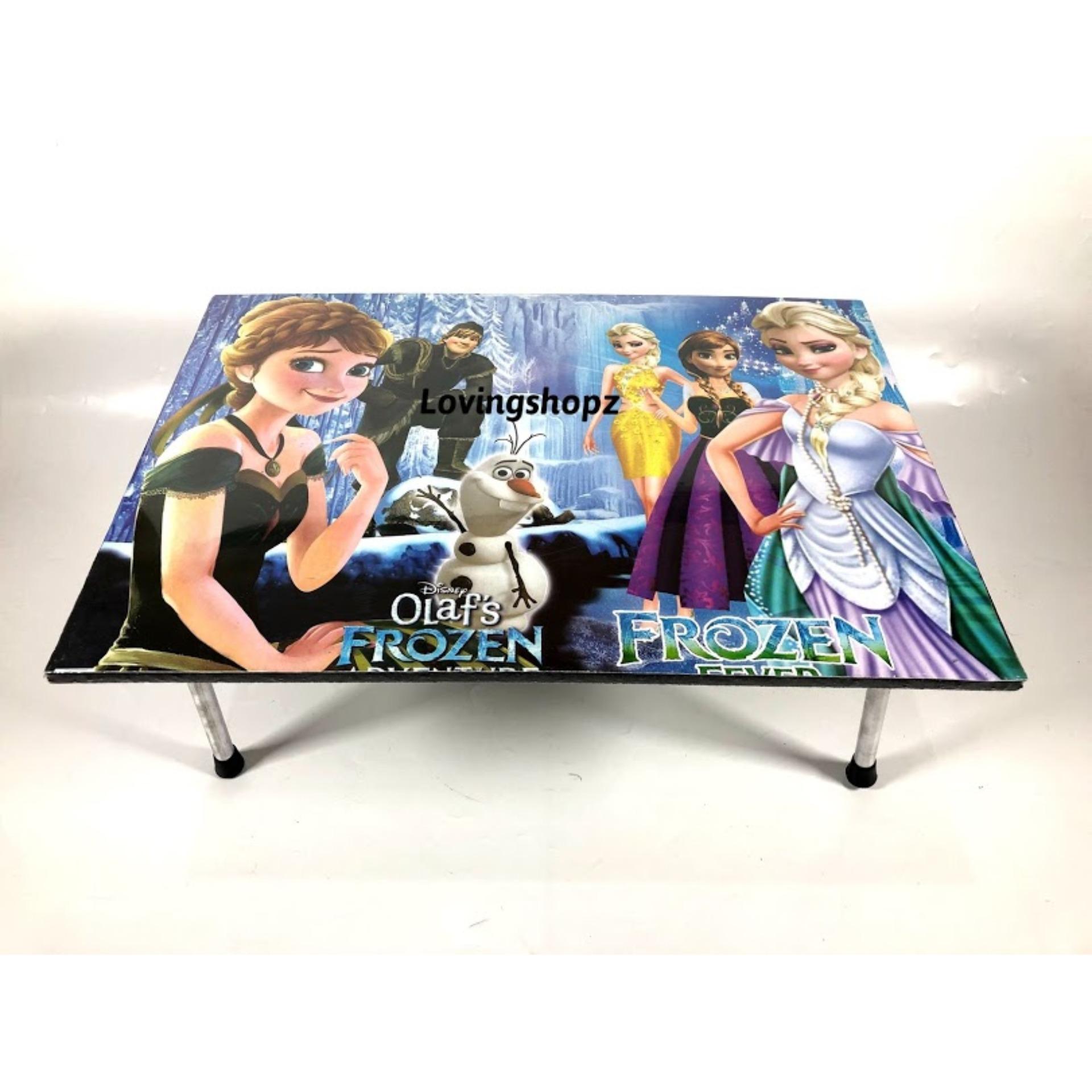 Meja Lipat Kayu Belajar Anak motif Frozen1