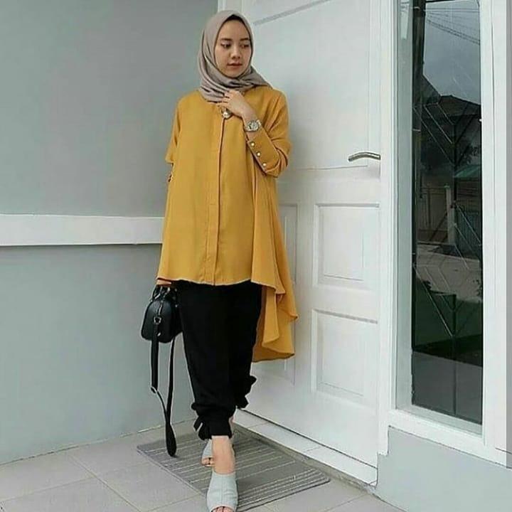 Baju Muslim Original Setelan Tami Set Baloteli Baju Wanita Hijab Trendy Celana + Baju Atasan Modern Setelan Modis Casual Trendy Terbaru 2018