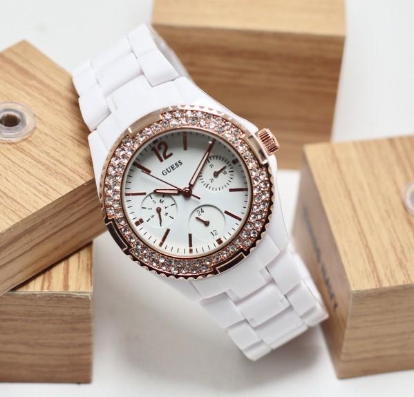 jam tangan wanita / jam tangan wanita terbaru / jam tangan wanita casio / jam tangan wanita fossil / jam tangan wanita guess / jam tangan wanita original / Jam Tangan Wanita / Cewek Guess Mica Rantai White / Black Rosegold - Putih DISKON MURAH!!!