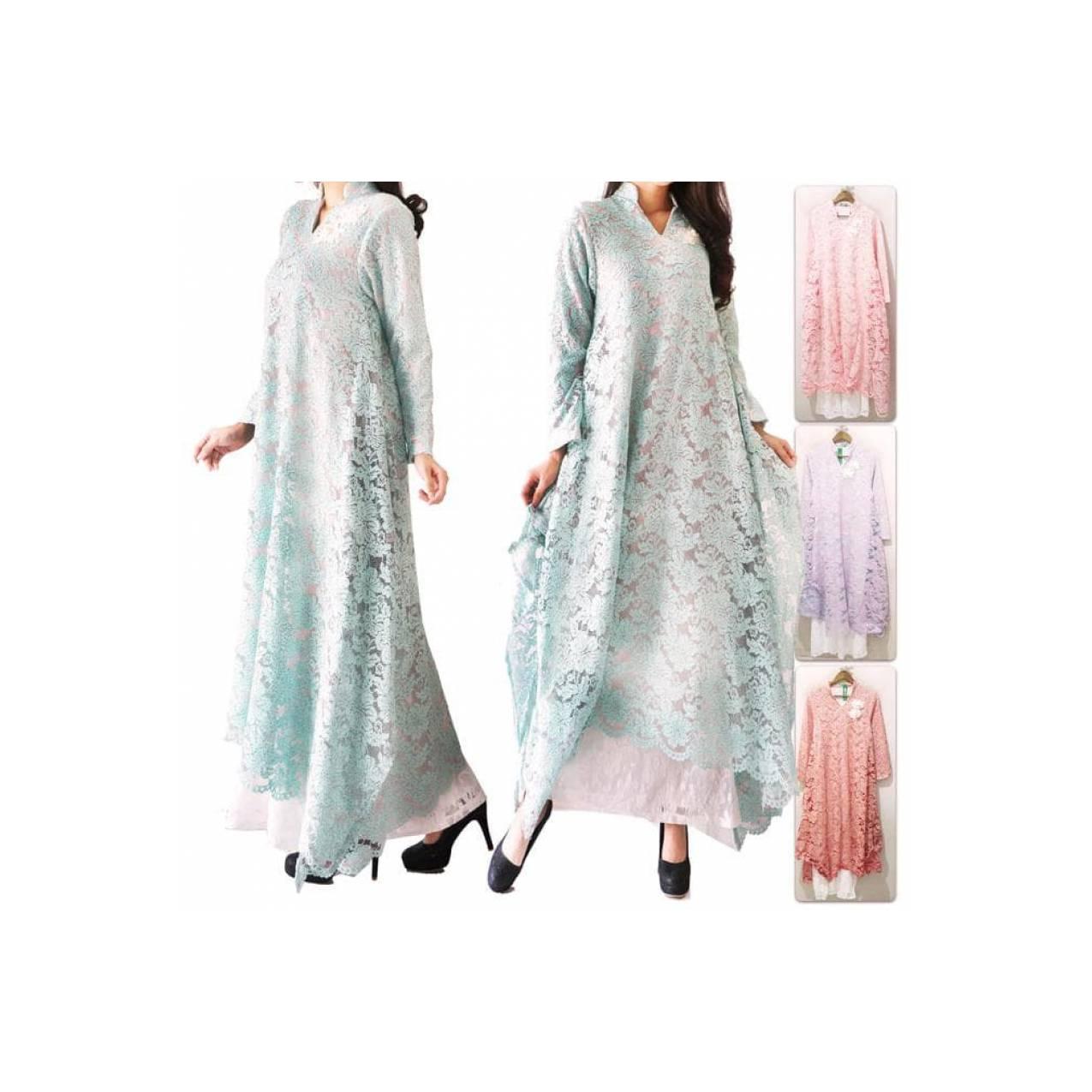 Gamis Maxi Full Brukat Zaskia / Maxi Dress / Lace Dresses / 11727